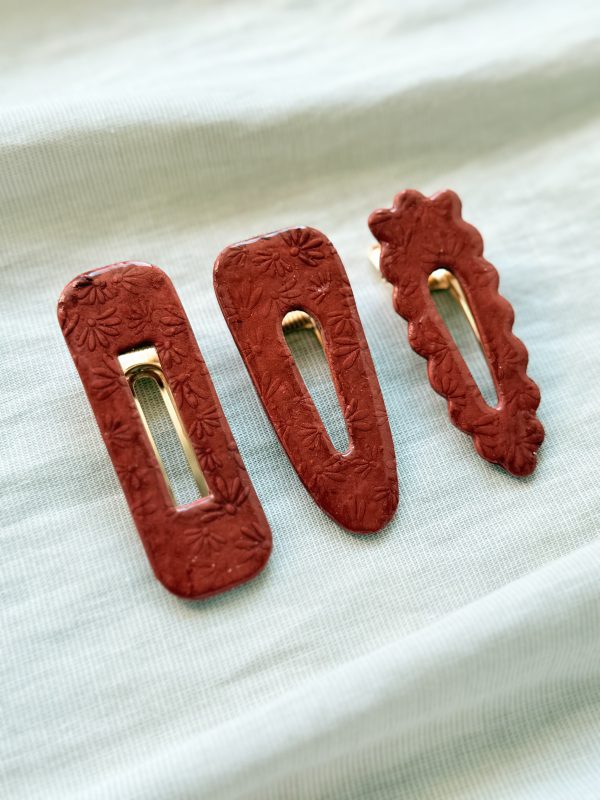 Barrettes - Brun Terracotta