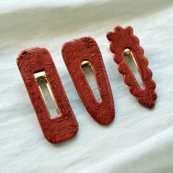 Barrettes - Brun Terracotta