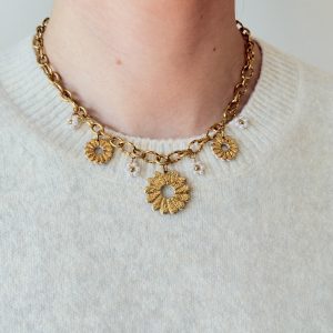 Collier breloques ANNA - Full feuilles d'or