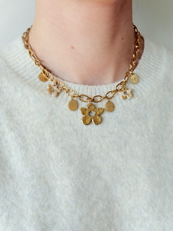 Collier breloques SOLÉNA - Full feuilles d'or