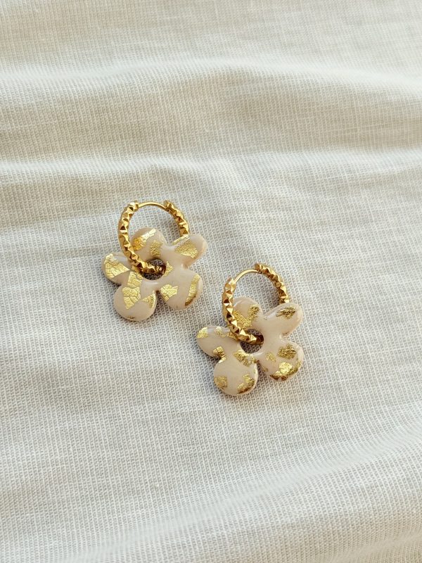 SOLÉNA - Beige feuilles d'or