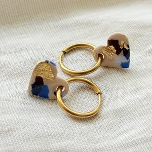 Créoles cœurs - Terrazzo Bleu
