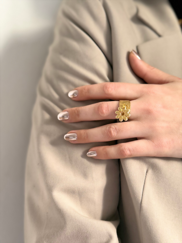 Bague Breloques MAËLYS - Full feuilles d'or – Image 2