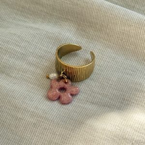 Bague Breloques SOLENA - Rose paillette