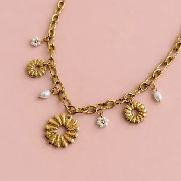 Collier breloques ANNA - Full feuilles d'or