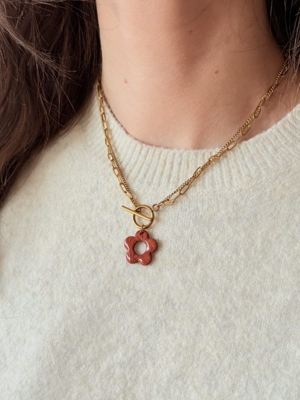 Collier pendentif YUNA - Brun Terracotta