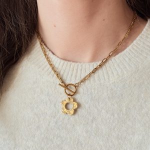 Collier pendentif YUNA - Full feuilles d'or