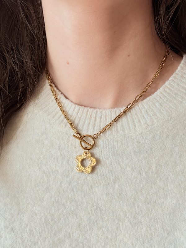 Collier pendentif YUNA - Full feuilles d'or