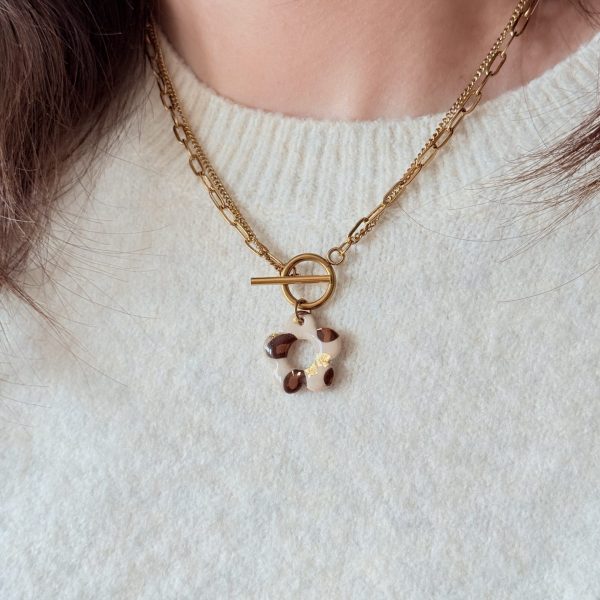 Collier YUNA - Léopard feuilles d'or