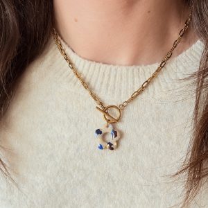Collier pendentif YUNA - Terrazzo Bleu