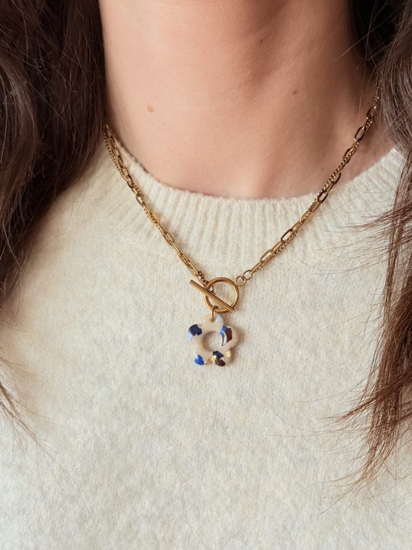 Collier pendentif YUNA - Terrazzo Bleu