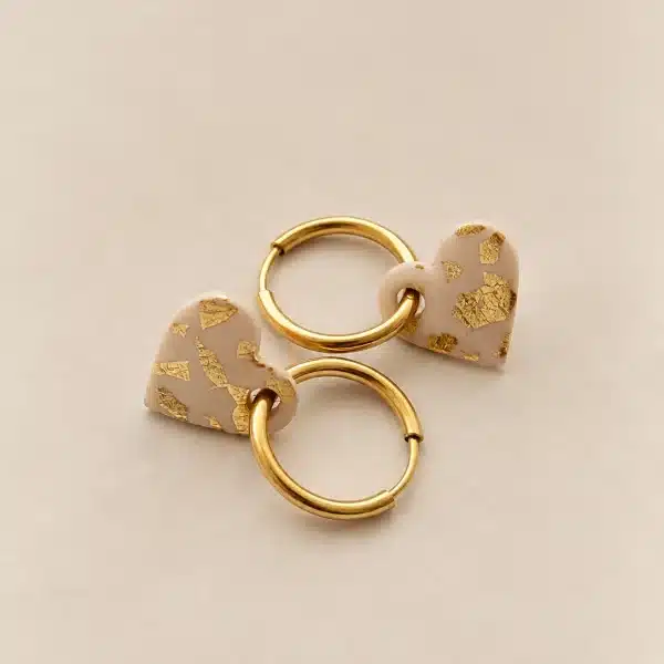 Créoles mini Valentine - Beige