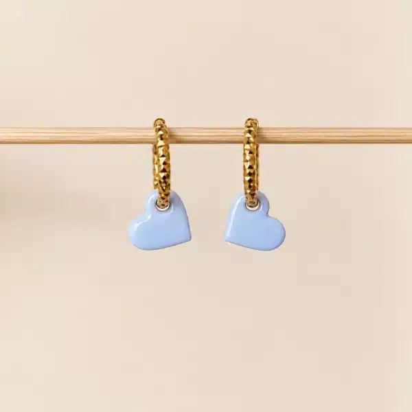 Créoles mini Valentine - Bleu ciel
