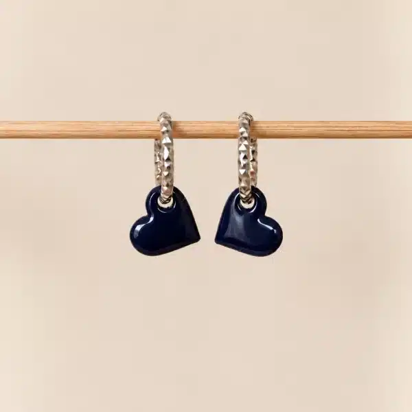Créoles mini Valentine - bleu nuit