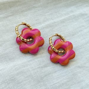 ENORA - Rayure Cognac/Rose