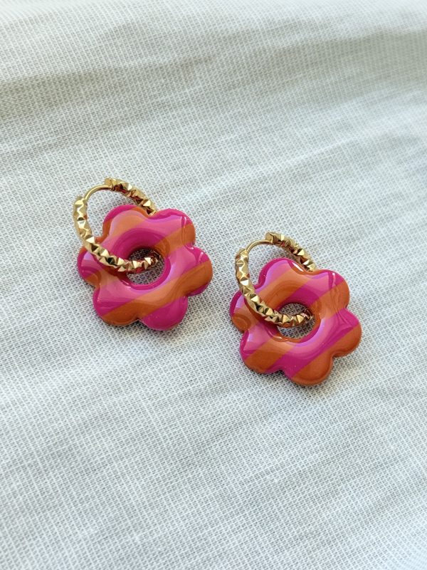 ENORA - Rayure Cognac/Rose