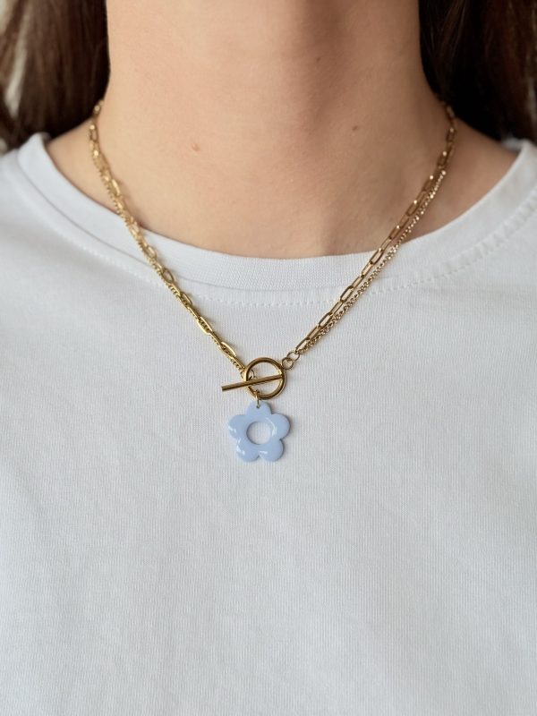 Collier pendentif YUNA - Bleu ciel