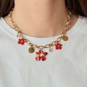 Collier breloques SOLENA - Coquelicot Cherry Boom