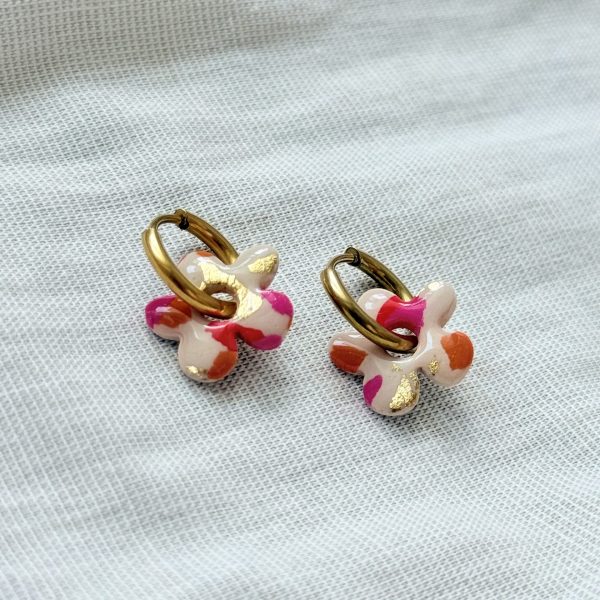 Mini créoles SOLÉNA - terrazzo bloom pop