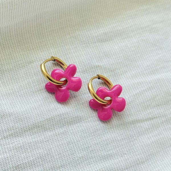 Mini créoles SOLENA - framboise