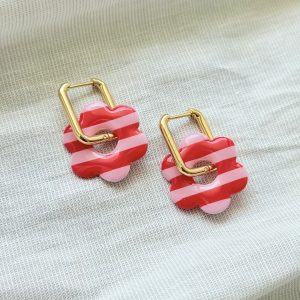 ENORA - Rayure Rose poudré/ Cherry boom