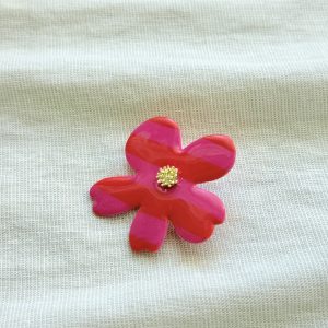 Broche - Rayure Cherry boom / Framboise
