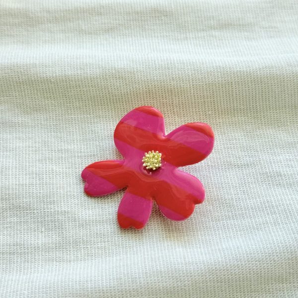 Broche - Rayure Cherry boom / Framboise
