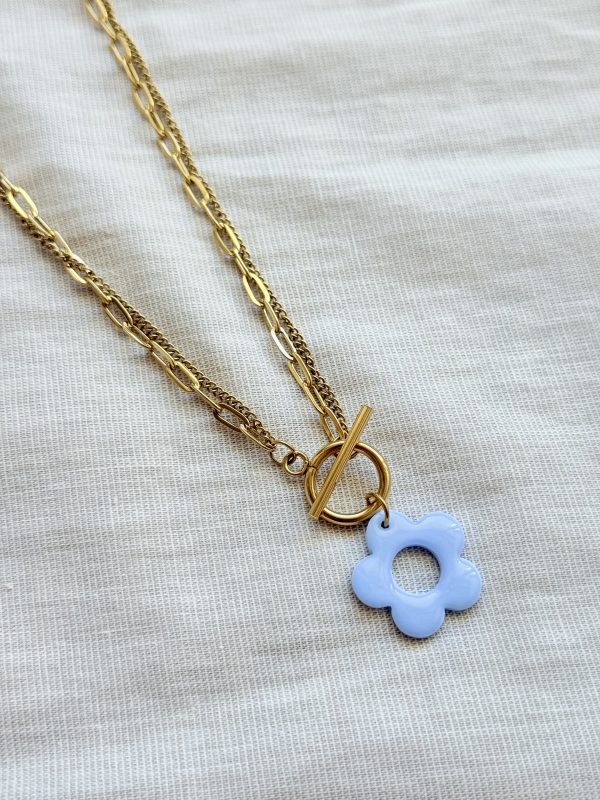 Collier pendentif YUNA - Bleu ciel – Image 2