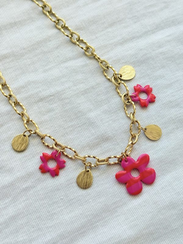 Collier breloques SOLENA - Rayure Cherry Boom / Framboise – Image 2