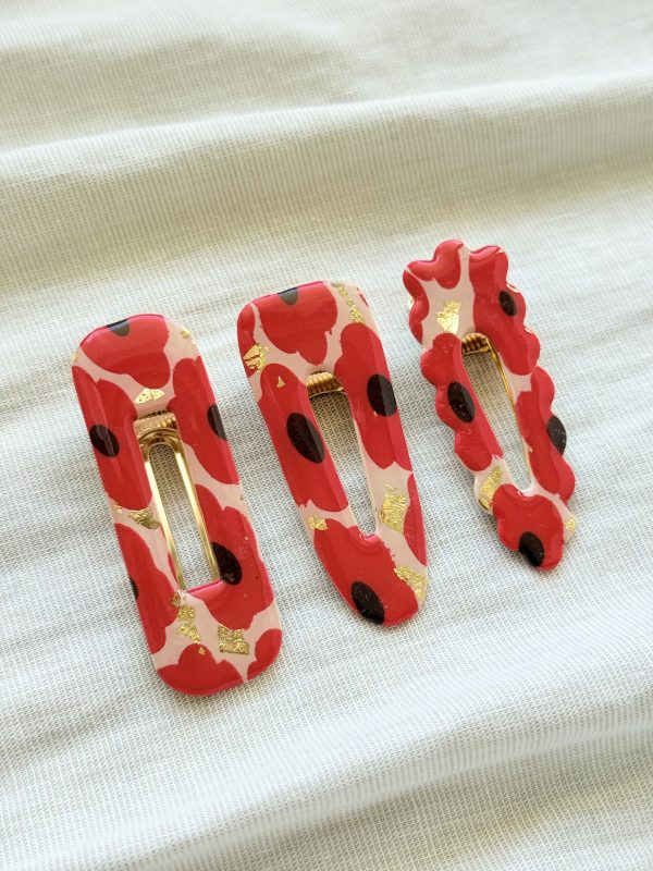 Barrettes - Coquelicot Cherry Boom