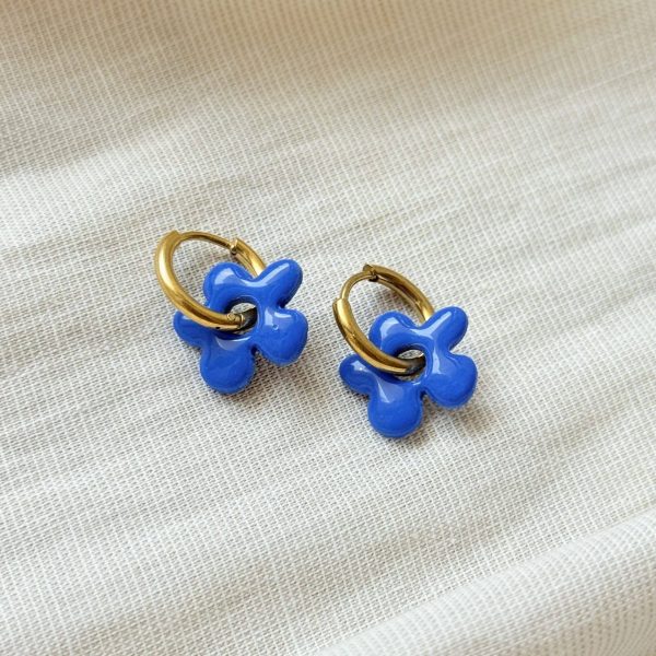 Mini créoles SOLÉNA - bleu roi