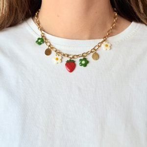 Collier breloques - FRAISE