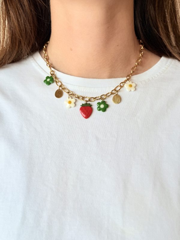 Collier breloques - FRAISE