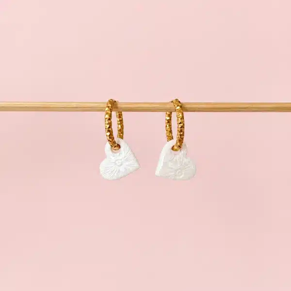 Créoles mini Valentine - blanc