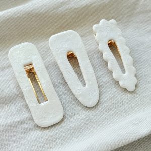 Barrettes - Blanc Nacré