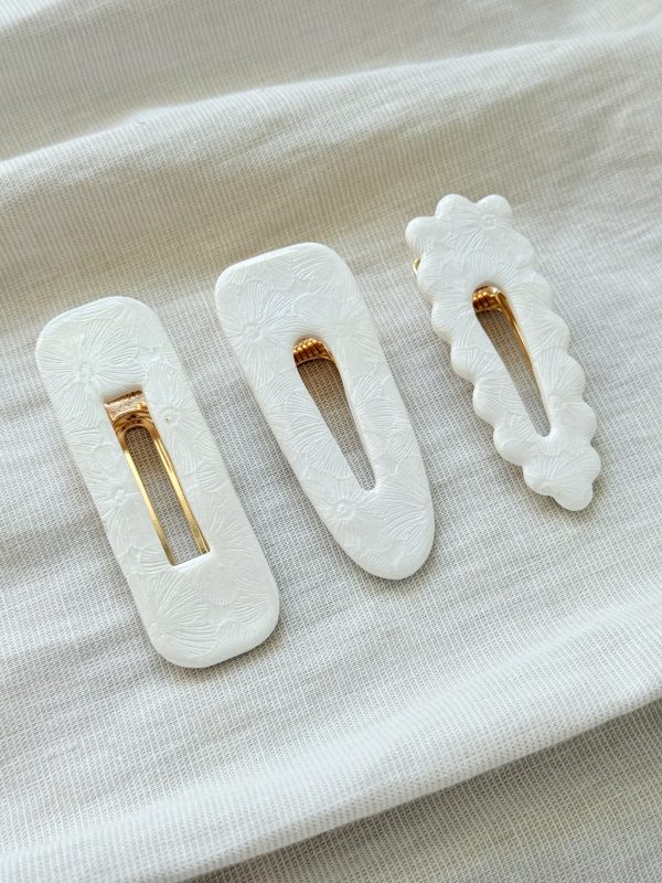 Barrettes - Blanc Nacré
