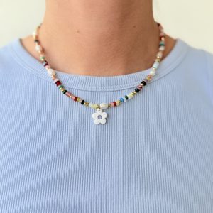 Collier pendentif - perles