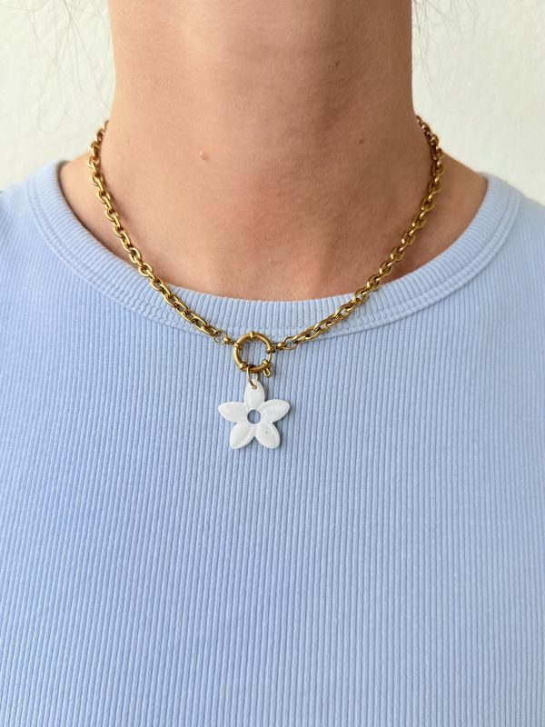Collier pendentif IZABEL - Blanc nacré