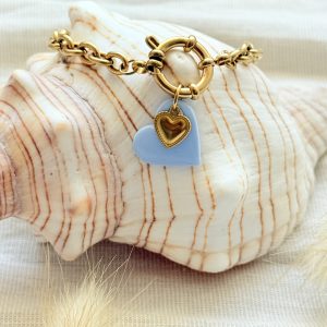 Bracelet - cœur bleu ciel