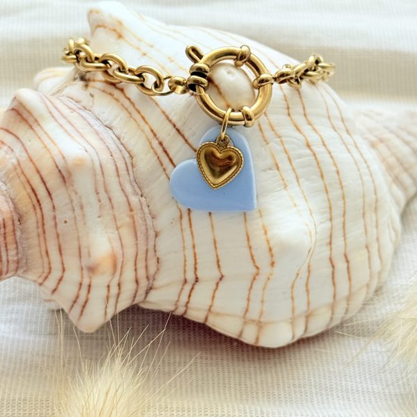 Bracelet - cœur bleu ciel