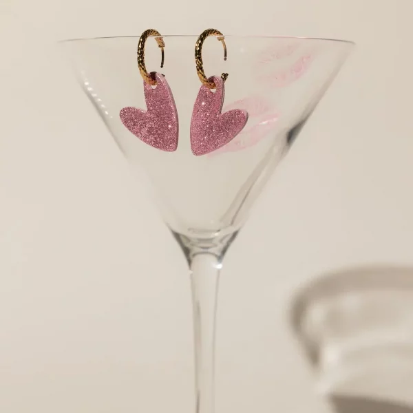 Créoles - VALENTINE - Rose paillette