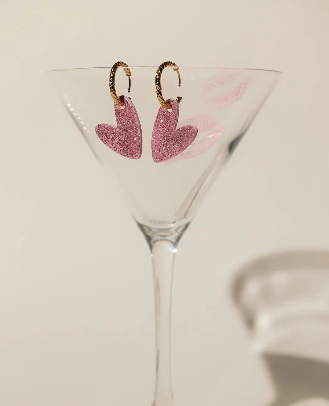 Créoles - VALENTINE - Rose paillette 1 Créoles - VALENTINE - Rose paillette