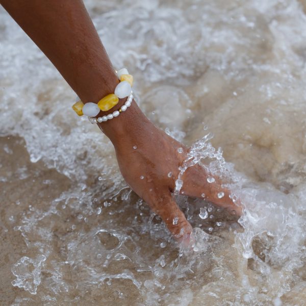 Bracelet ALICE - jaune et blanc