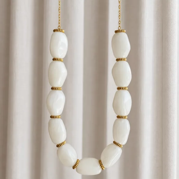 Collier ALICE - blanc crème