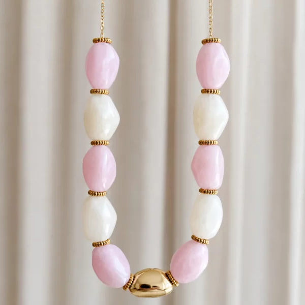 Collier ALICE - rose et blanc