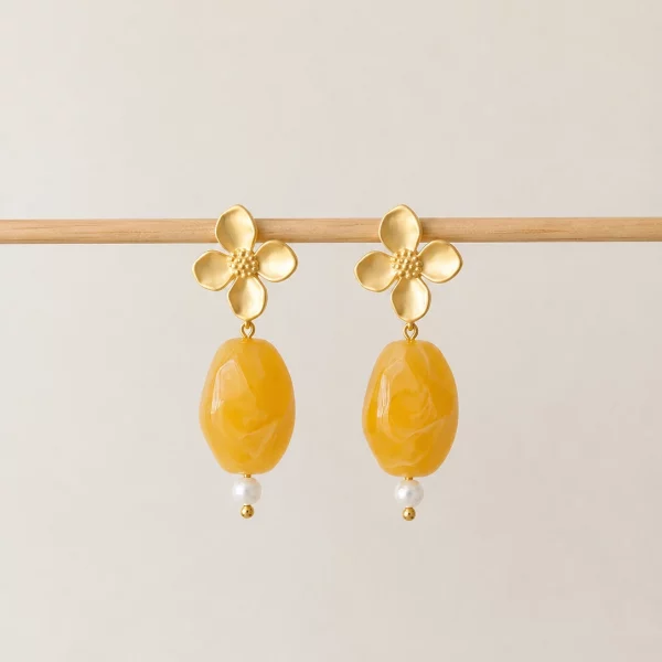 Boucles d'oreilles ALMA - jaune