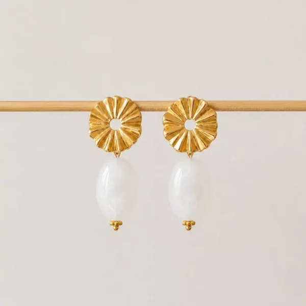Boucles d'oreilles LEONIE - blanche