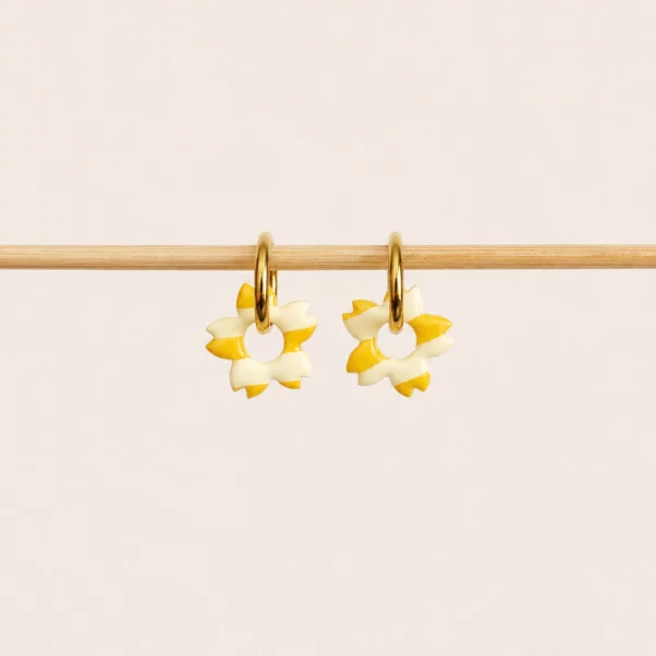 Mini créoles AZILIZ - rayée jaune
