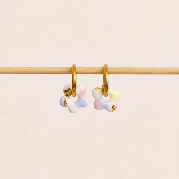 Mini créoles ENORA - terrazzo marine
