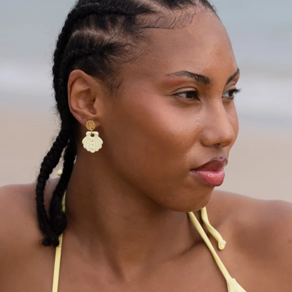 Boucles d'oreilles MARINE - jaune pastel